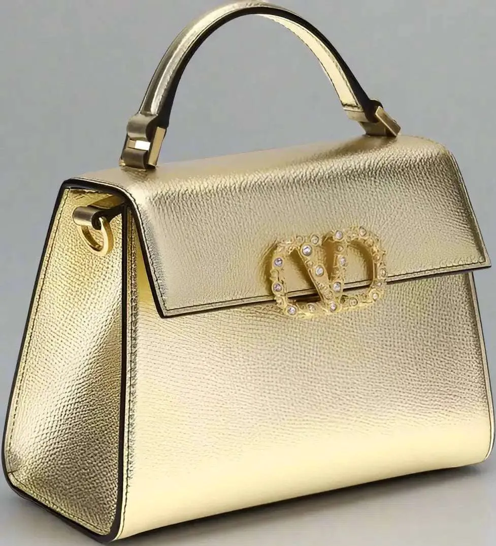 Valentino Garavani Gold Metallic garnet mini Handbag