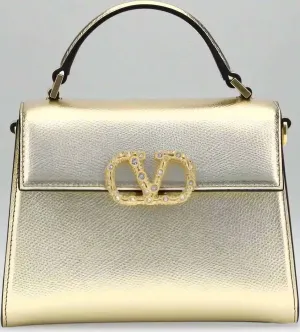 Valentino Garavani Gold Metallic garnet mini Handbag