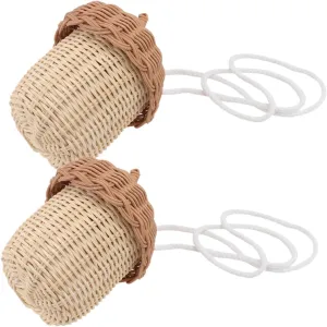 VANZACK Cute Photo Prop for Boys and Girls Rattan Satchel Weave Crossbody Bag Mini Tote Bag Purse for Beach and Play