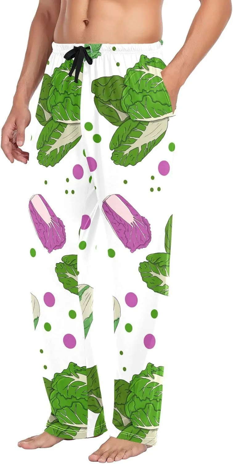 Vdsrup Vegetables Cabbage Pajama Pants Mens Lounge Pants Super Soft Color Men Pajama Bottoms with Pockets Drawstring S
