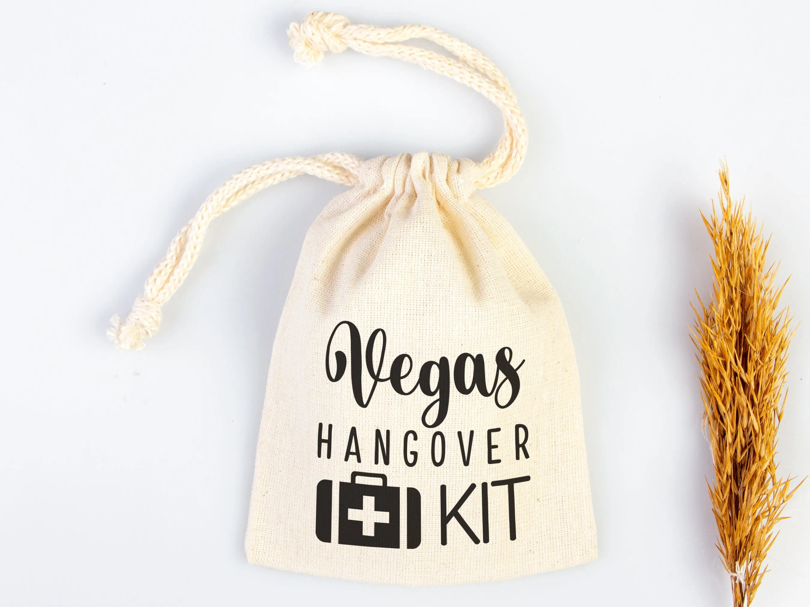 Vegas Hangover kit Bags, Vegas Party Bags, Survival, Recovery Kit Party Custom Name Print, Organic Cotton Drawstring Pouchs Bag