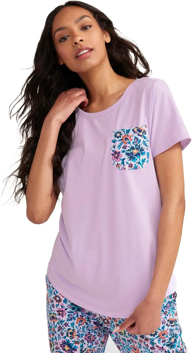 Vera Bradley Women's Cotton Short Sleeve Crewneck Pajama T-shirt (Extended Size Range)