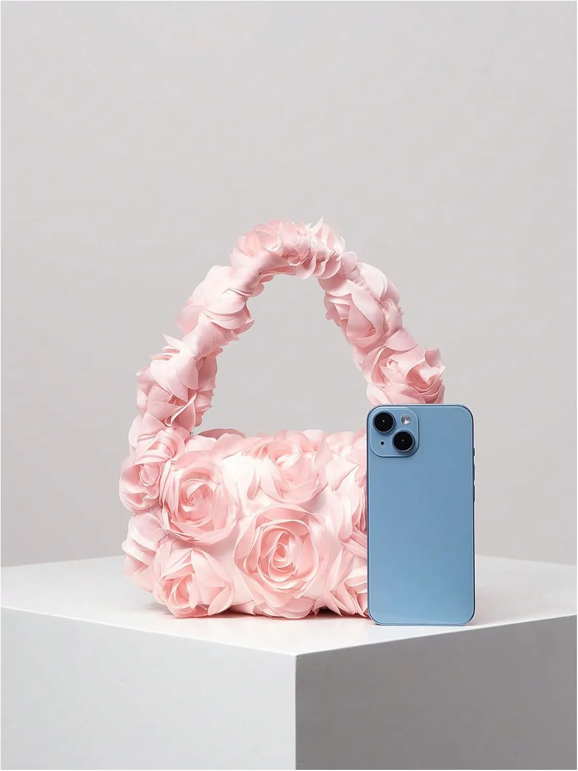 Verdusa Women's 3D Flower Clutch Handbags Rose Evening Purse Top Handle Bags