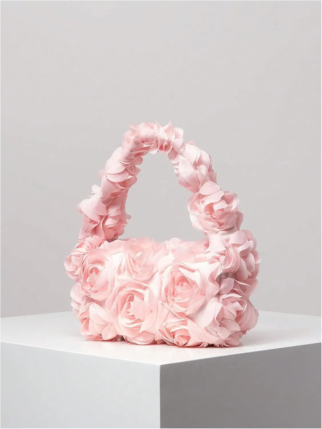 Verdusa Women's 3D Flower Clutch Handbags Rose Evening Purse Top Handle Bags