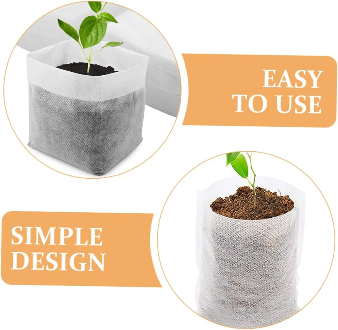 VICASKY 1 Set Planting Bag Horticultural Gardening Supplies Seedling Nursery Grow Pouch Grow Bags Outdoor Vegetable Plant Bags Garden Bed Garden Bags Plants Growing Bag Non-Woven Fabric