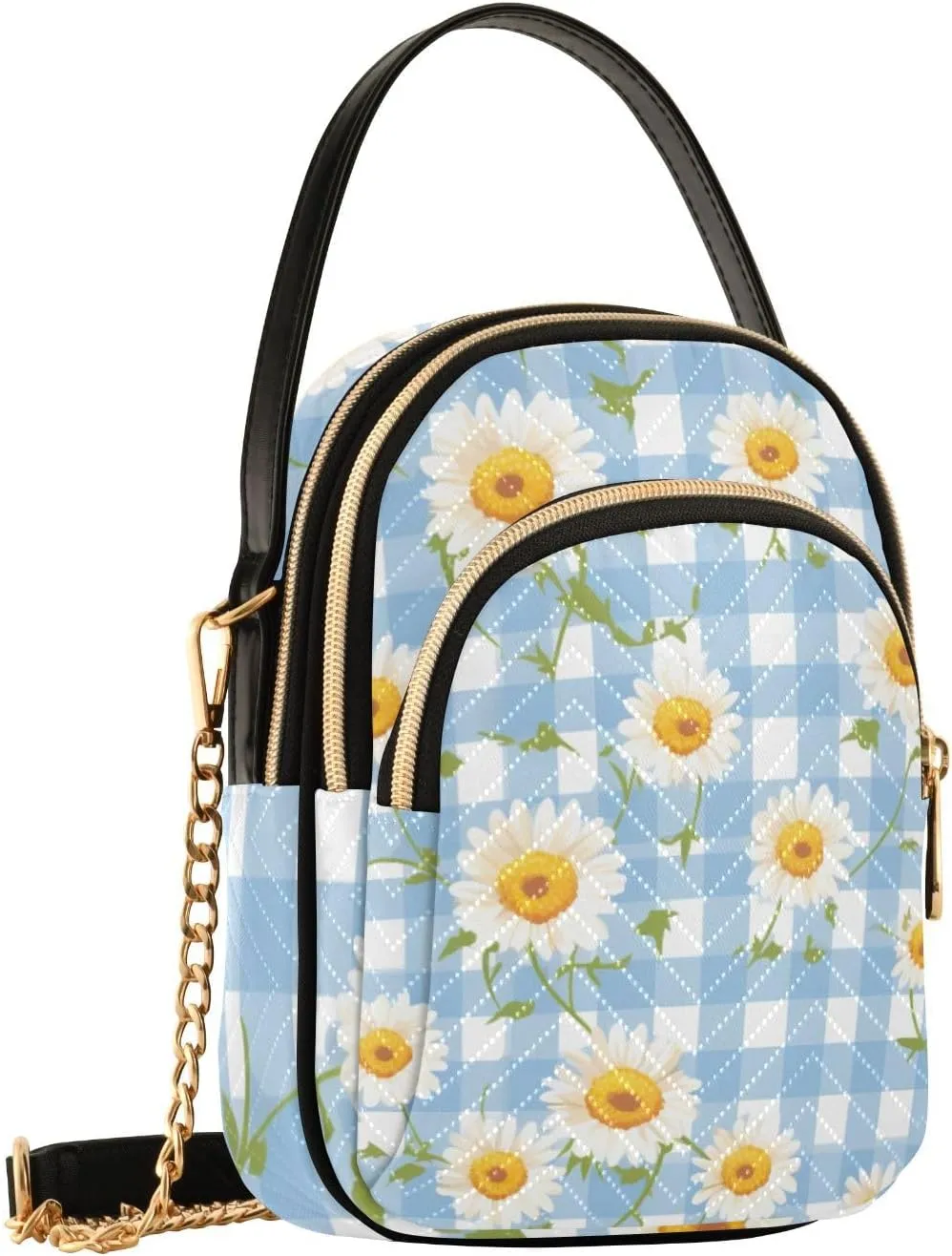 Vintage Roses on a White Womens Crossbody Bags, Handbag with Shoulder Strap, Fall Crossbody Purse