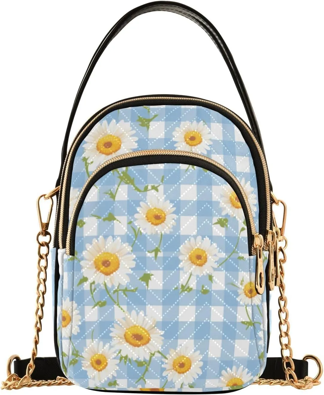 Vintage Roses on a White Womens Crossbody Bags, Handbag with Shoulder Strap, Fall Crossbody Purse