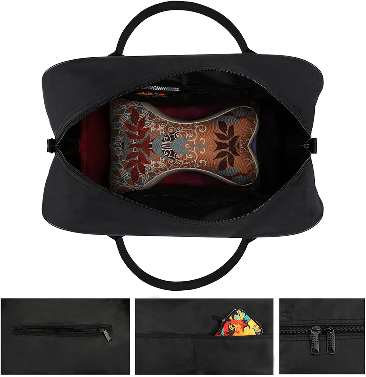 Vintage Skull Flower Art Travel Handbag with A Large Capacity Design That Can Be Reused