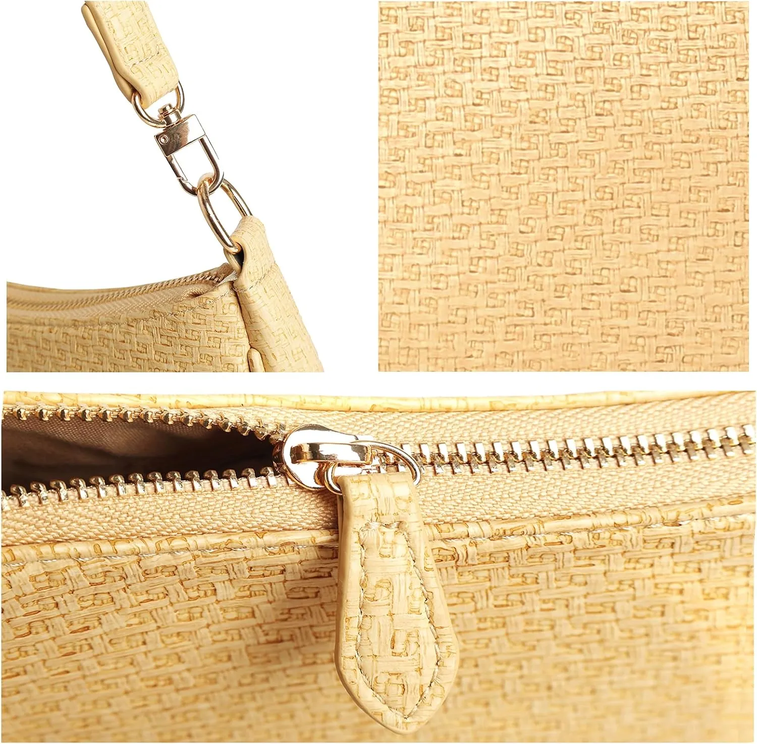 VODIU Clutch Tote Handbags with 2 Removable Straps and Zipper Closure Crossbody Bags Shoulder Purse Handbag for Women