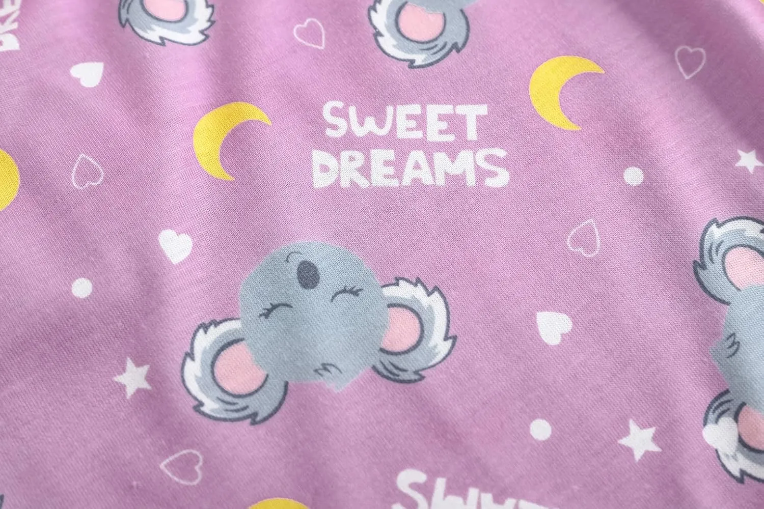Vopmocld Big Girls' Short Sleeve & Shorts & Pants Pajama Sets 3PCS Cartoon Patterns Cute Lounge Sets for Teens 8-18 Years