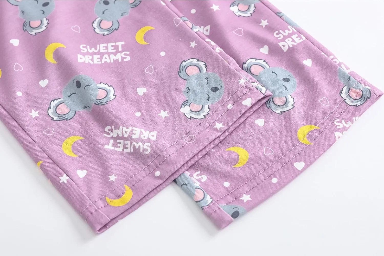 Vopmocld Big Girls' Short Sleeve & Shorts & Pants Pajama Sets 3PCS Cartoon Patterns Cute Lounge Sets for Teens 8-18 Years