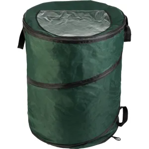 Wakeman Outdoor Trash Can - 46-Gallon Collapsible Garbage Can with 3 Stakes - Pop Up Trash Bin for Camping, Storage, or Yard Waste Outdoors (Green)