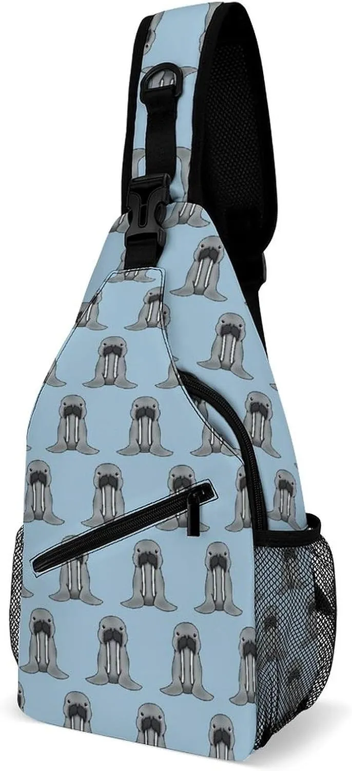 Walrus Chibi Crossbody Sling Bag Outdoor Casual Fashion Chest Bags Small Travel Daypack for Women Men