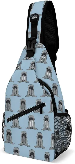 Walrus Chibi Crossbody Sling Bag Outdoor Casual Fashion Chest Bags Small Travel Daypack for Women Men