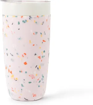 W&P Porter Insulated Tumbler 20 oz | No Metallic Aftertaste Ceramic Coated for Water, Coffee, & Tea | Wide Mouth Vacuum Insulated | Dishwasher Safe, Blush Terrazzo