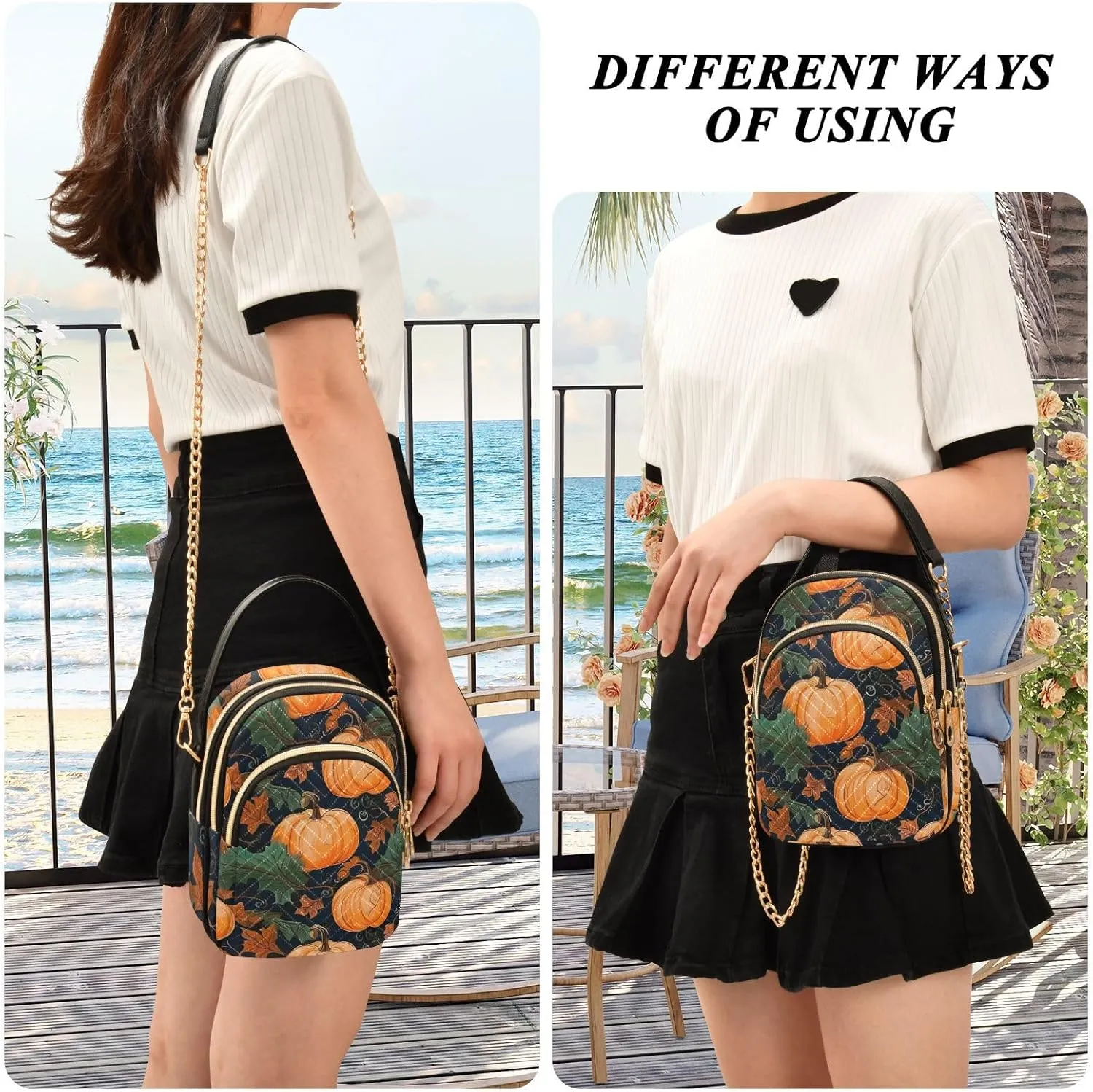 Watercolor Pumpkins Womens Shoulder Bags Crossbody, Womens Shoulder Purse, Shoulder Bag for Women