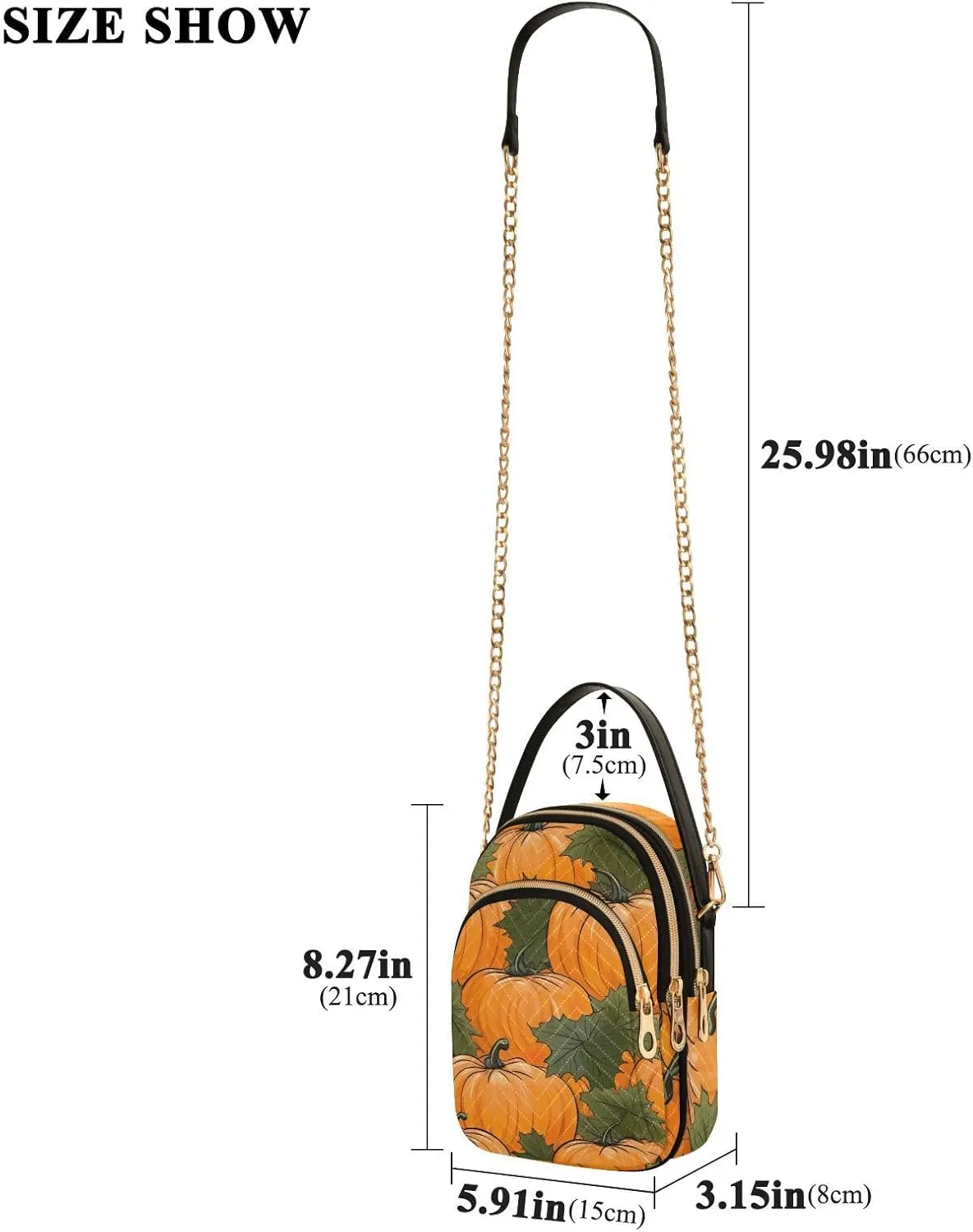 Watercolor Pumpkins Womens Shoulder Bags Crossbody, Womens Shoulder Purse, Shoulder Bag for Women