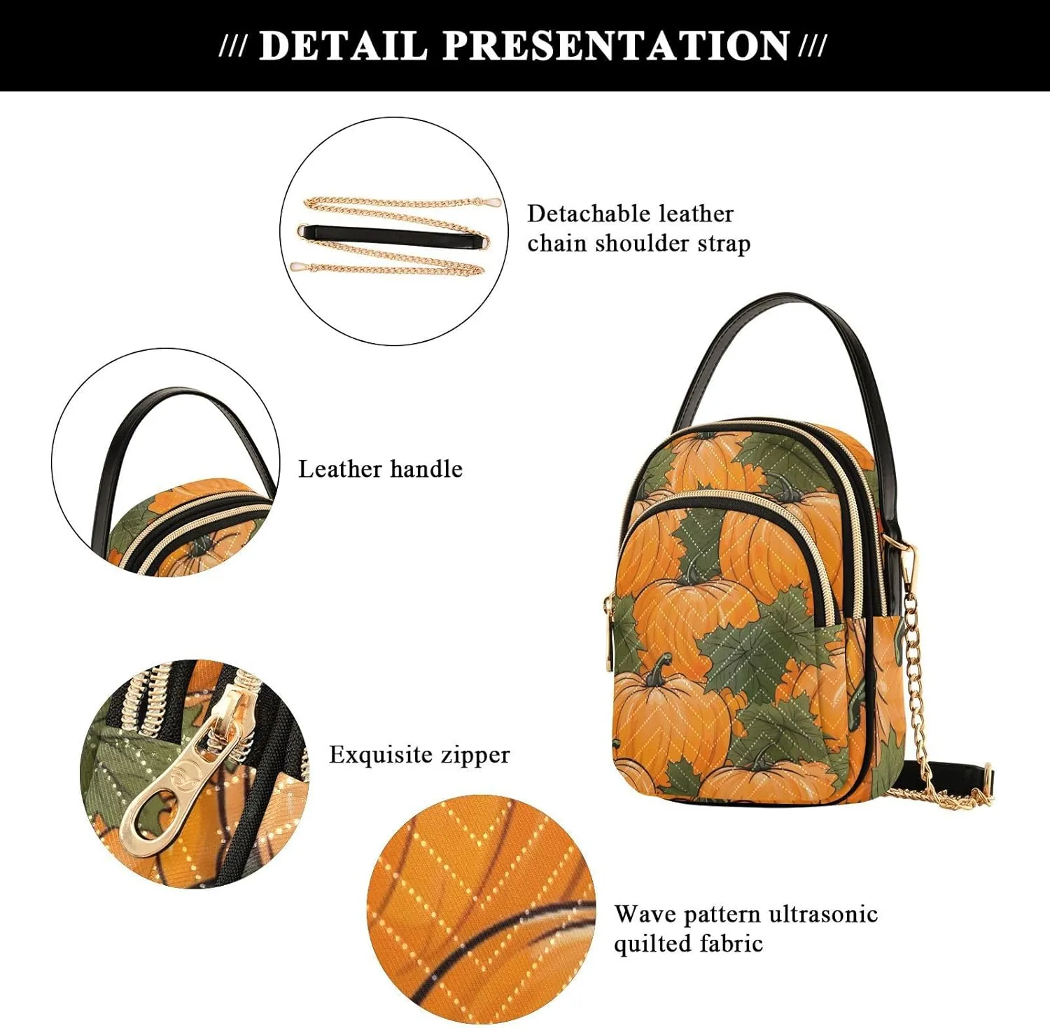 Watercolor Pumpkins Womens Shoulder Bags Crossbody, Womens Shoulder Purse, Shoulder Bag for Women