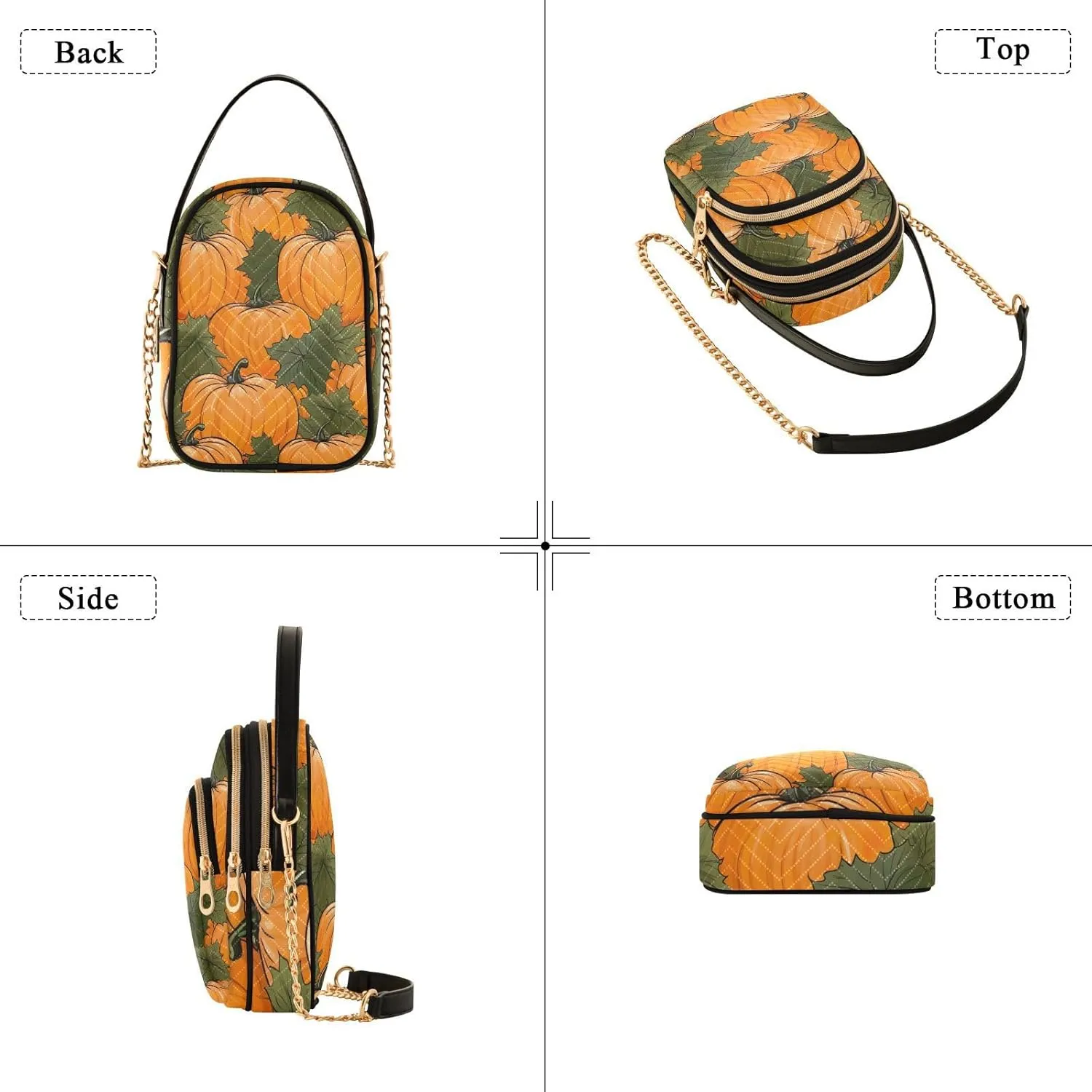 Watercolor Pumpkins Womens Shoulder Bags Crossbody, Womens Shoulder Purse, Shoulder Bag for Women