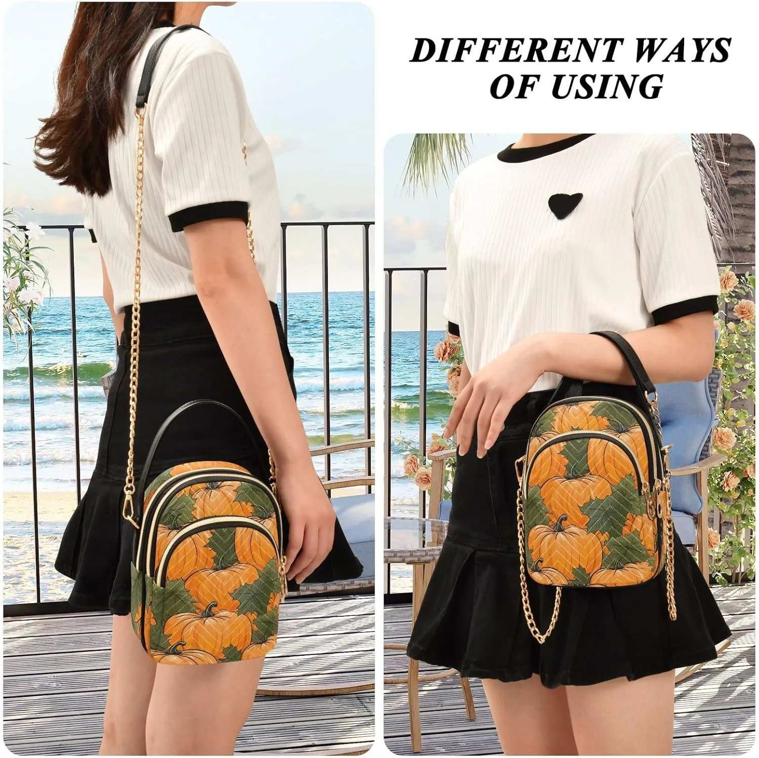 Watercolor Pumpkins Womens Shoulder Bags Crossbody, Womens Shoulder Purse, Shoulder Bag for Women