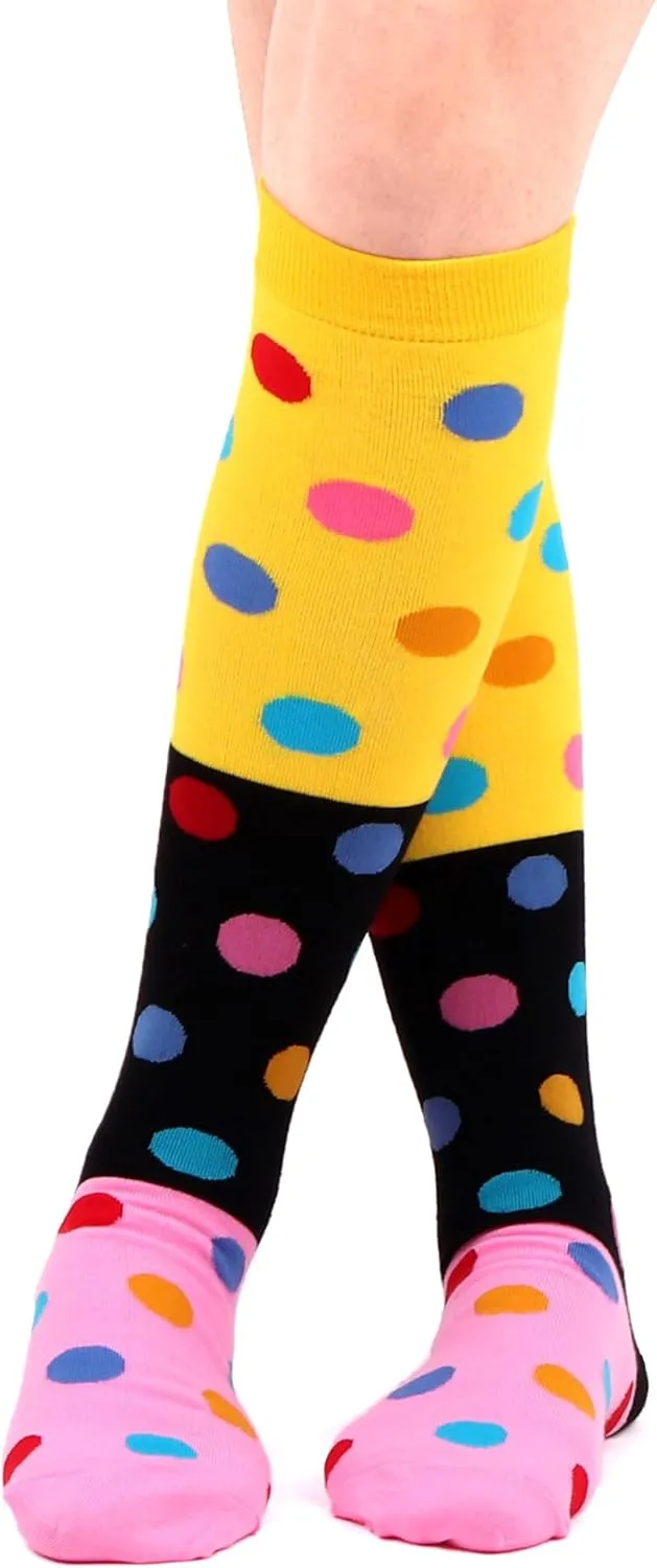WeciBor Women's Funny Novelty Multi Colorful Pattern Cotton Knee High Socks
