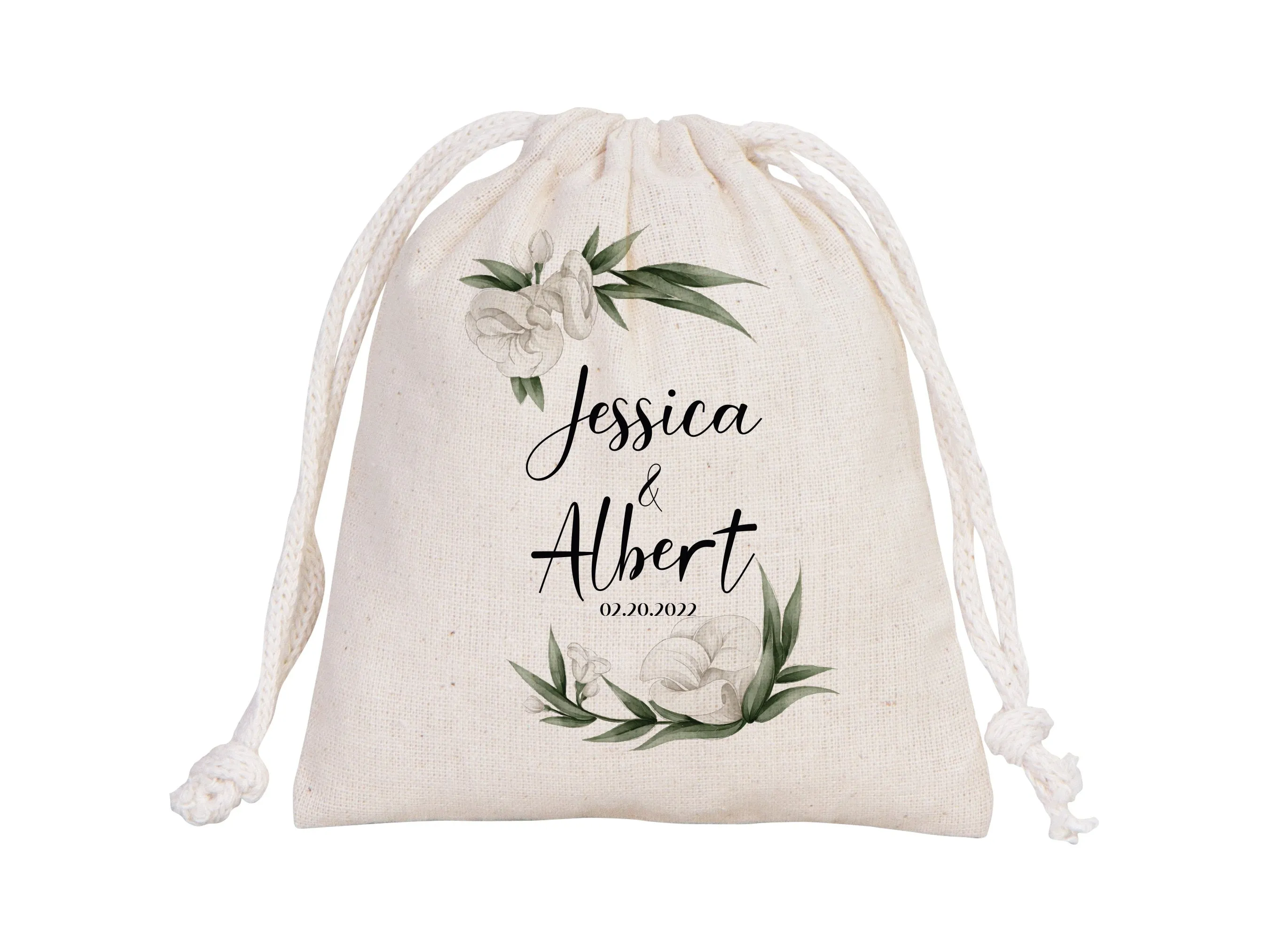 Welcome Bags, Wedding Party Drawstring pouches - Custom Bridal Party Cotton Bag - Bridesmaid Sack for Wedding - Favor drawstring Pouches