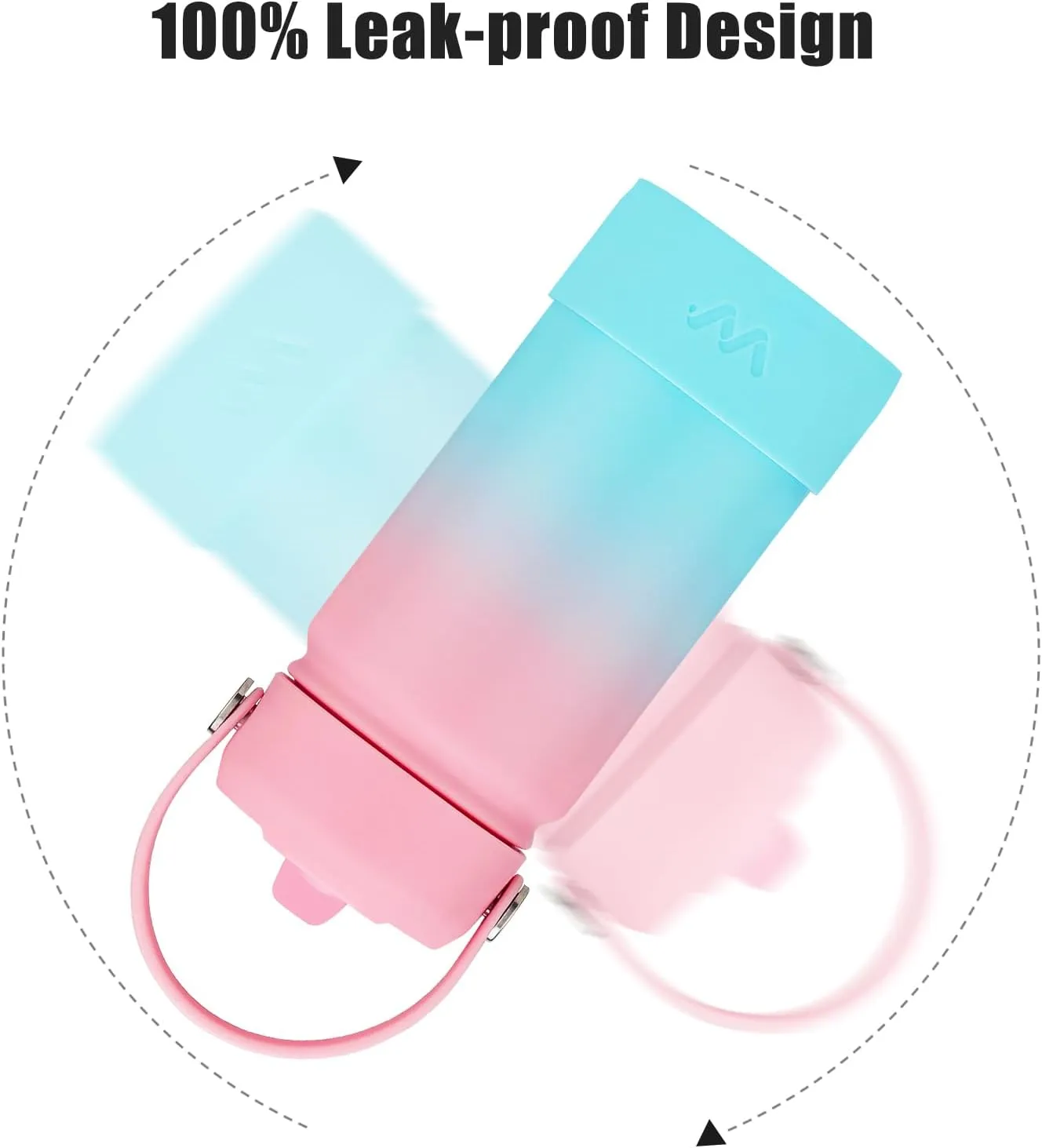 WEREWOLVES 14oz Kids Water Bottle with Straw Lid, Shoulder Strap and Boot - Insulated Stainless Steel, Reusable Leakproof Metal Water Bottles for School Boys Girls (Sweet Taffy, 14 oz)