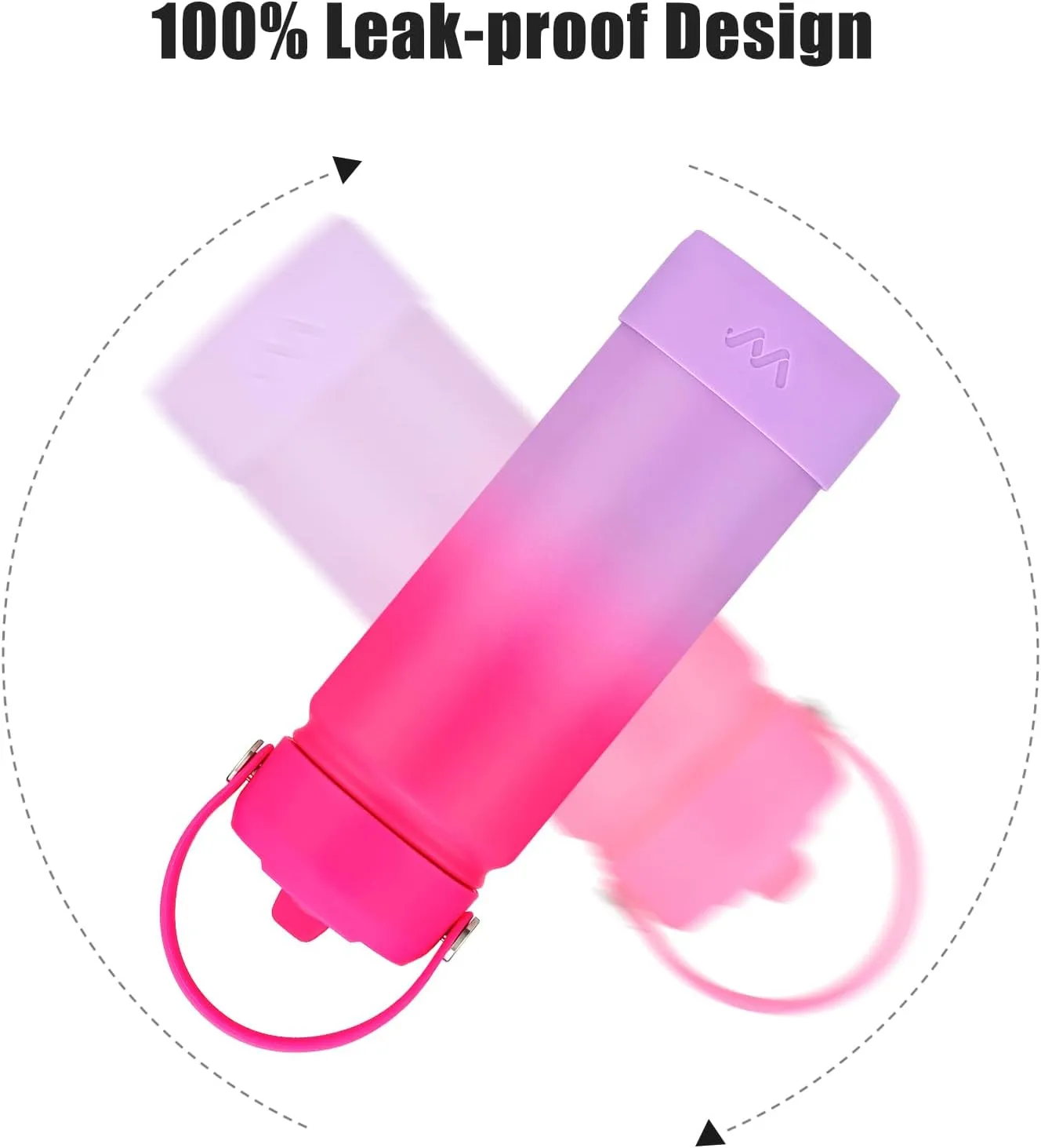 WEREWOLVES 18oz Kids Water Bottle with Straw Lid, Shoulder Strap and Boot - Insulated Stainless Steel, Reusable Leakproof Metal Water Bottles for School Boys Girls (Rose/Lilac, 18 oz)
