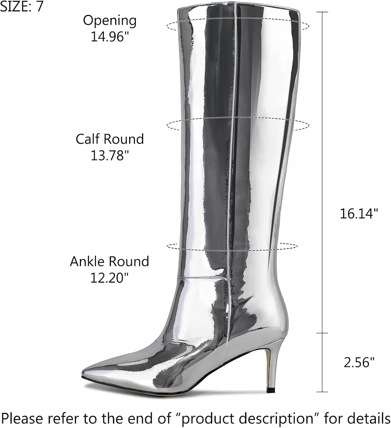 wetkiss Knee High Boots for Women, with Kitten Heel and Pointed Toe Design, Classic and Sexy