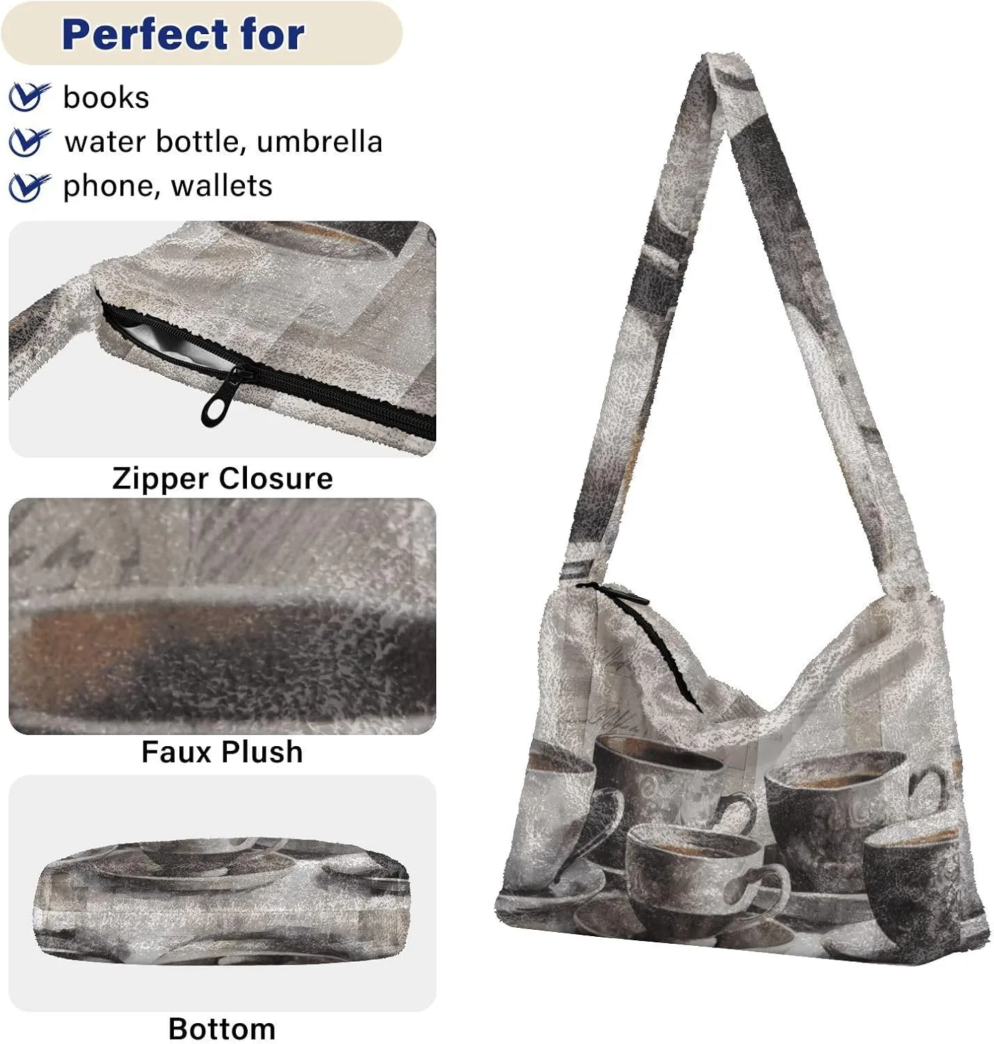 White Cute Dog Green Paper Womens Shoulder Handbags, Underarm Shoulder Bag, Book Totes for Women