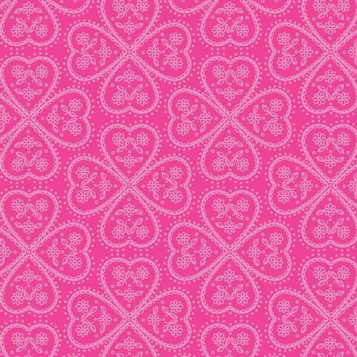 Whole Lotta Love by Benartex  LACEY HEART/MED PINK