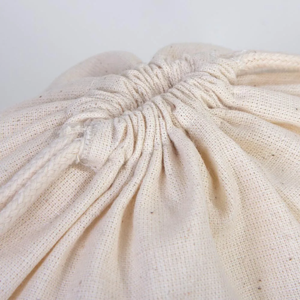 Wholesale Cotton Pouch Bags -  8"W x 12"H (20 cm x 30 cm) Double Drawstring Pouch Bags  - Cotton Vegetables Pouch Bag - Storage Cloth Bag