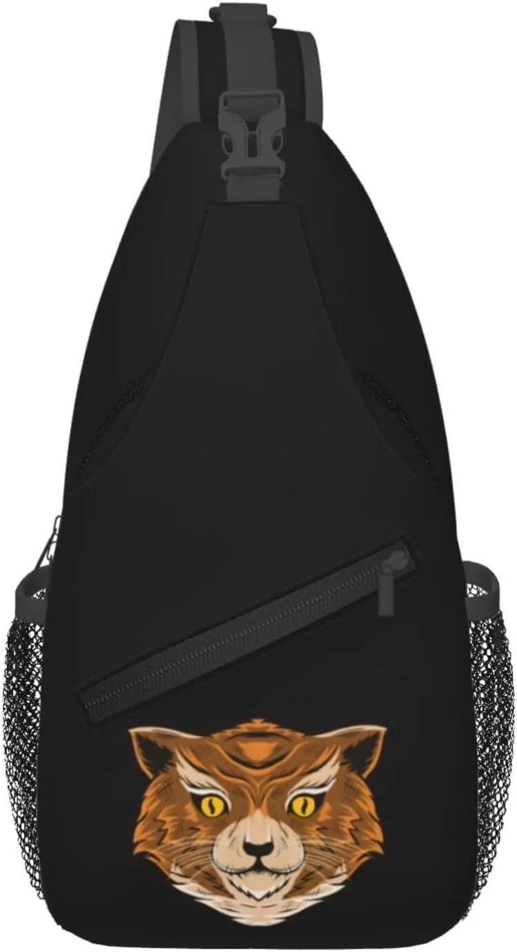 Wildcat Head Crossbody Bags For Women Men Chest Backpack Gym Shoulder Bag Travel Outdoor Sports Casual Crossbody Bags
