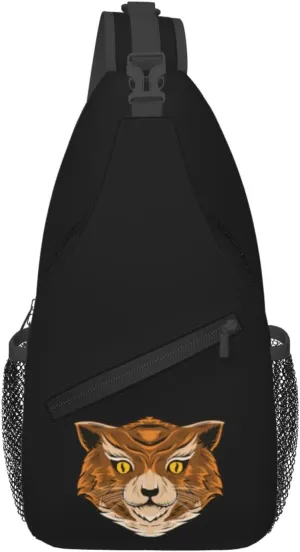 Wildcat Head Crossbody Bags For Women Men Chest Backpack Gym Shoulder Bag Travel Outdoor Sports Casual Crossbody Bags
