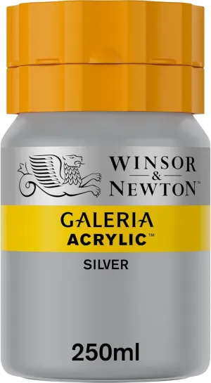 Winsor and Newton Galeria Acrylic Colour 250ml 617 Metallic Silver (Pot)
