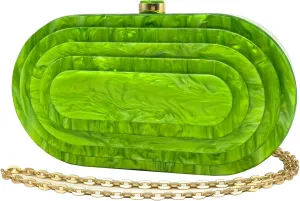Women Acrylic Clutch Purse Marbled Evening Shoulder Bag for Wedding Cocktail Party Prom