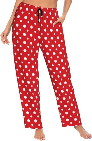 Women Comfy Pajama Pants Stretch Sleepwear Lounge Pants With Pockets & Drawstring