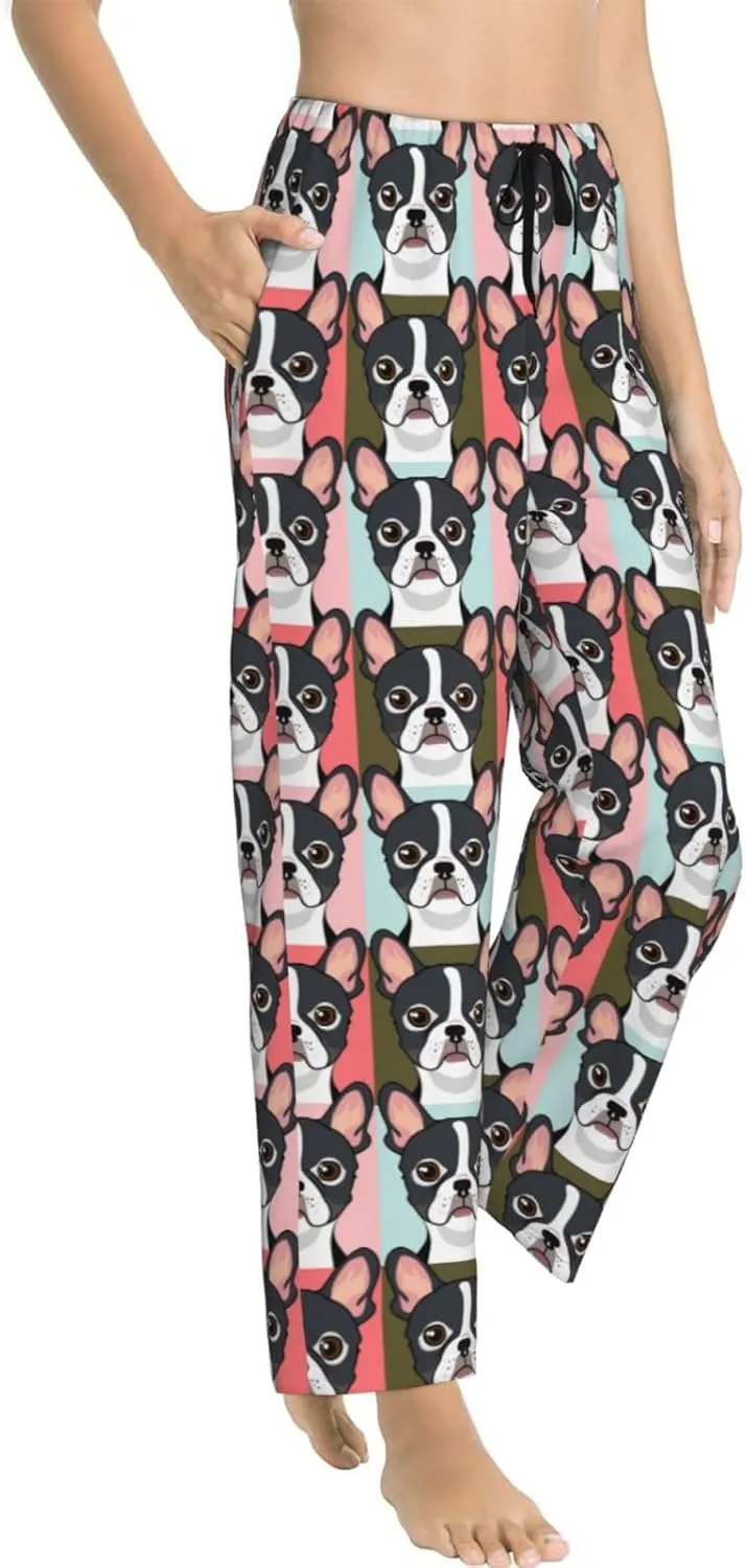 Women Comfy Pajama Pants Stretch Sleepwear Lounge Pants With Pockets & Drawstring