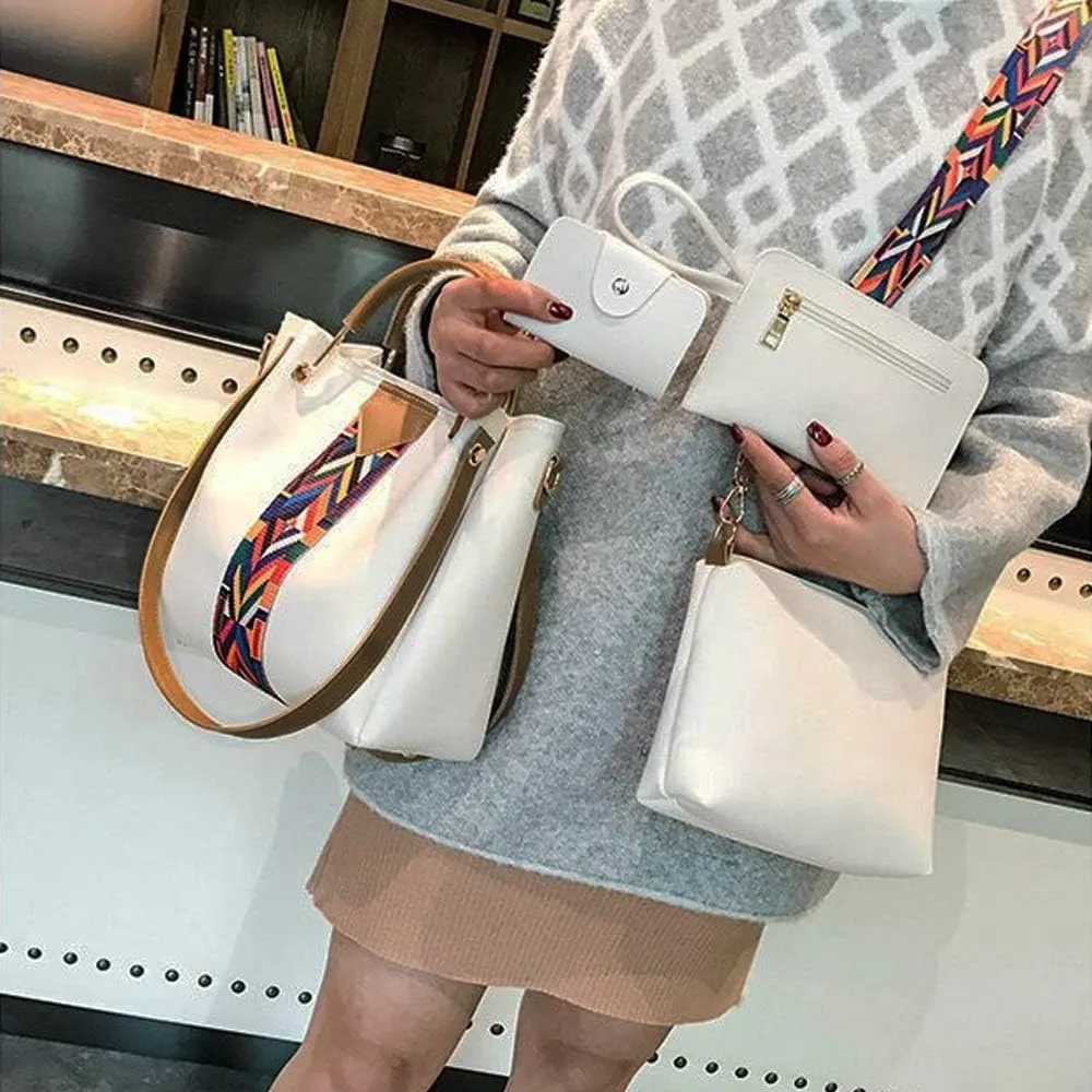 Women Handbag Set Top Handle Bag Soft PU Leather Tote Satchel Shoulder Clutch Bag Purse Wallet