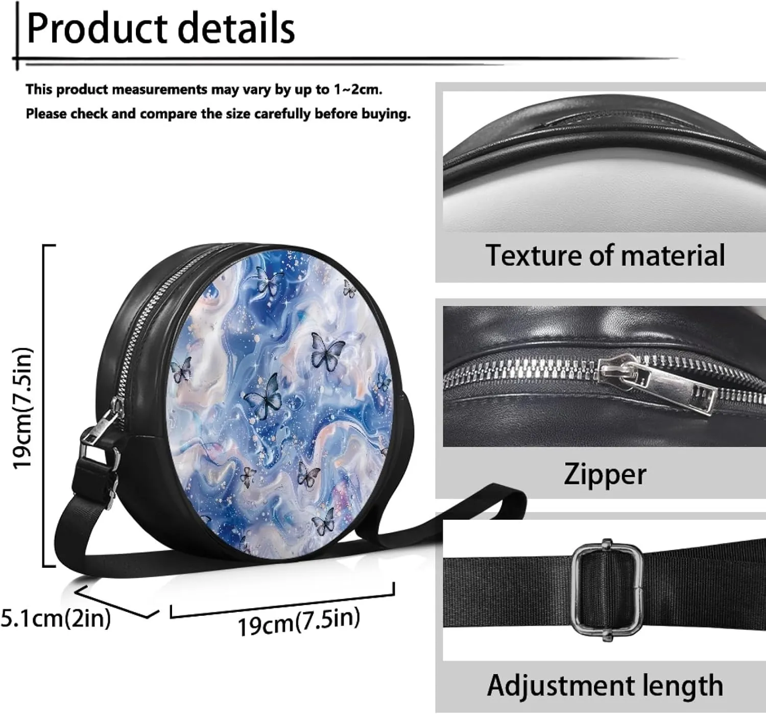 Women Round Crossbody Bag Ladies Sling Bag Cross Body Bag