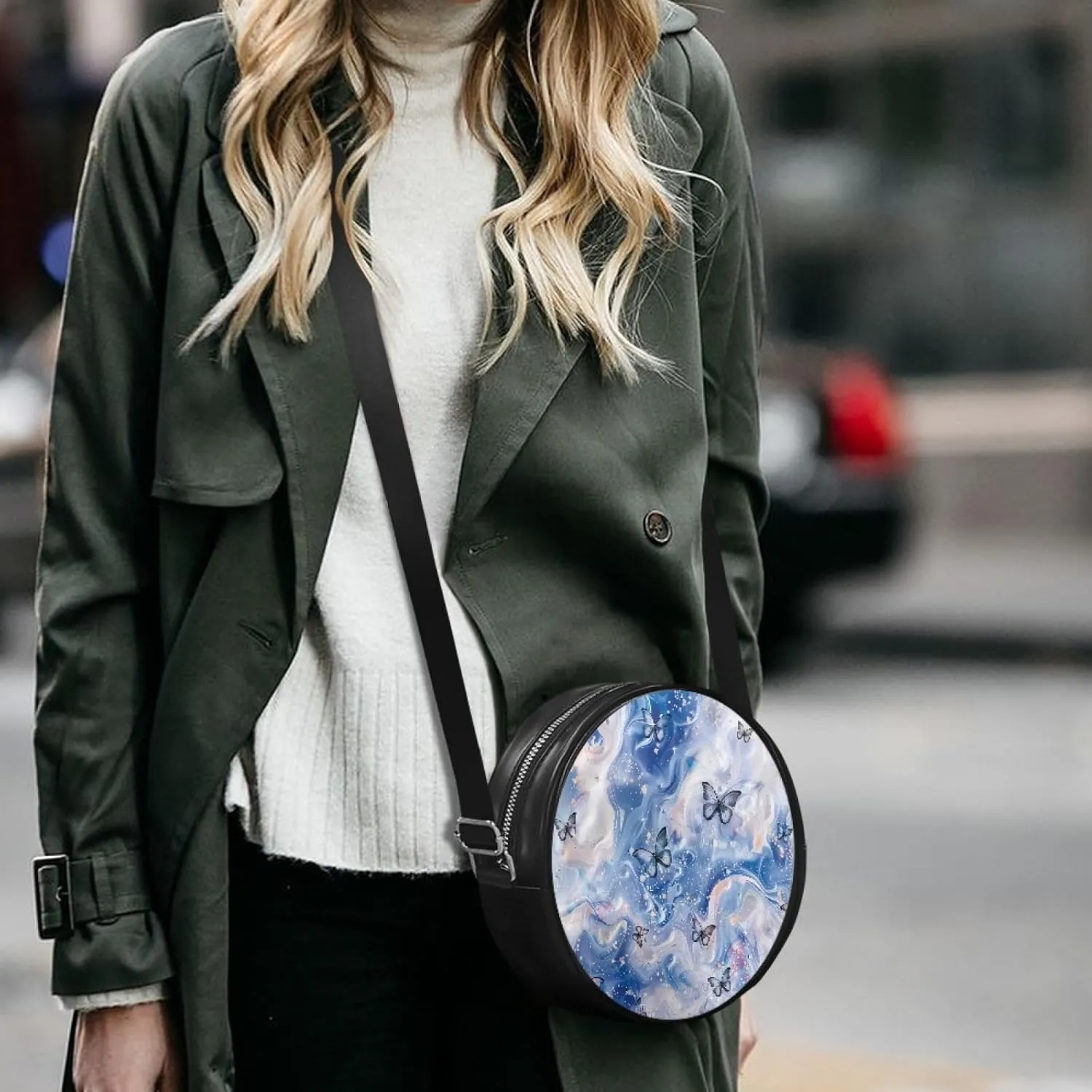 Women Round Crossbody Bag Ladies Sling Bag Cross Body Bag