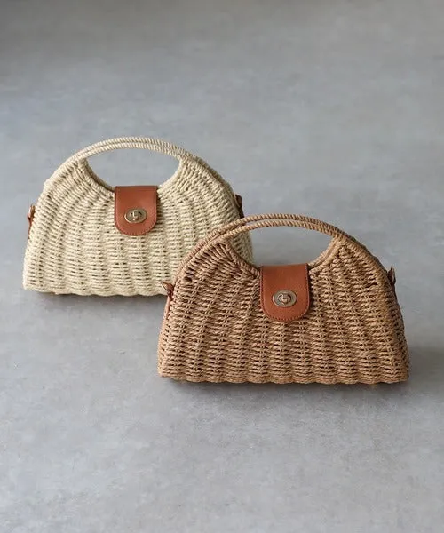 Women Straw Crossbody Bag Handwoven Rattan Tote Bags Straw Top Handle Shoulder Handbag Summer Beach Bag Clutch Purse