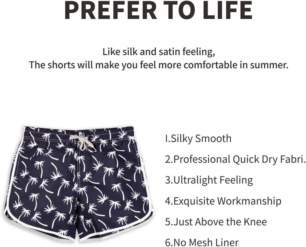 Womens Board Shorts Beach Quick Dry Fabric Swim Slim Trunks Ocean Travel Sports