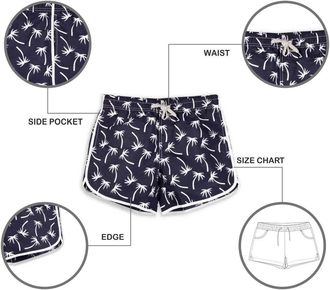 Womens Board Shorts Beach Quick Dry Fabric Swim Slim Trunks Ocean Travel Sports