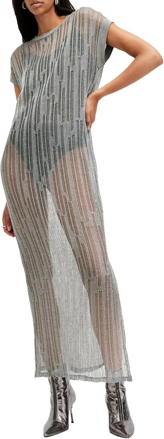 Women's Giana Metallic Open Stitch Midi Dress