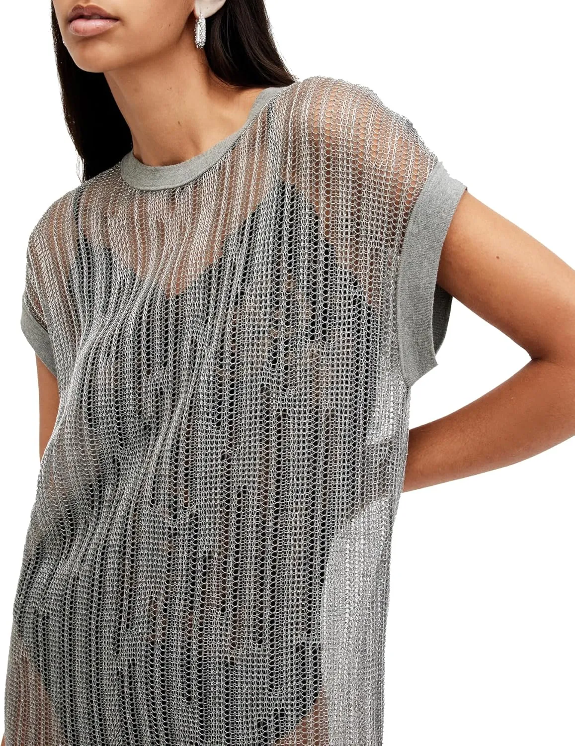 Women's Giana Metallic Open Stitch Midi Dress