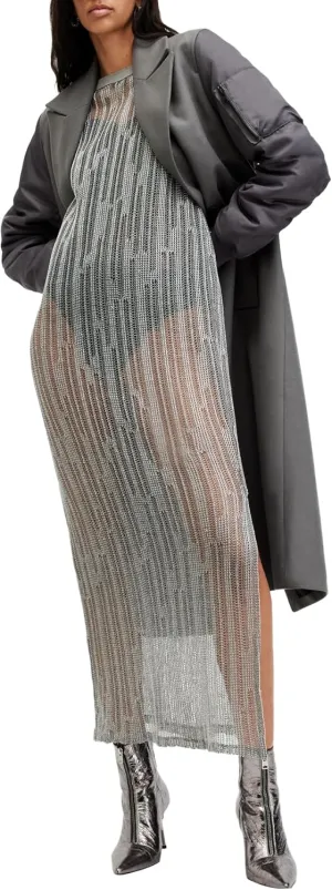 Women's Giana Metallic Open Stitch Midi Dress