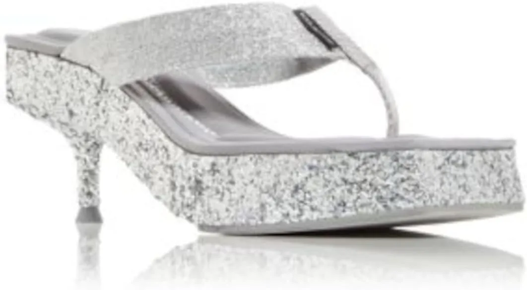 Womens Jessie Metallic Glitter Heels Silver 37 Medium (B,M), 6.5