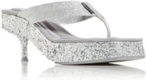 Womens Jessie Metallic Glitter Heels Silver 37 Medium (B,M), 6.5