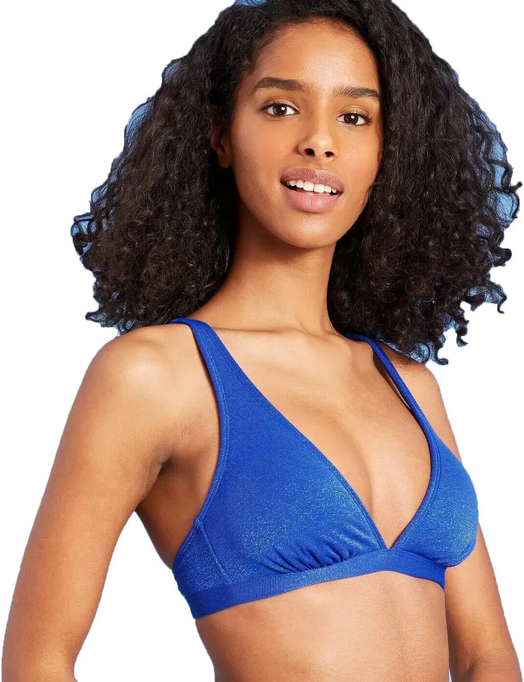 Women's Juniors' Metallic Bralette Bikini Top -
